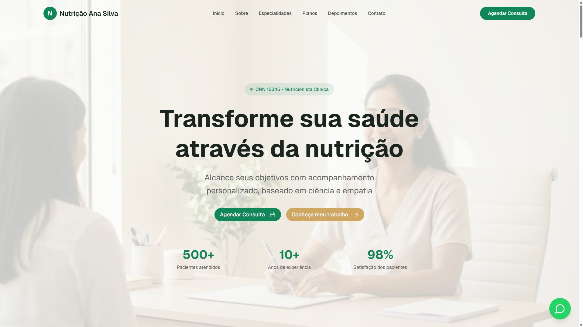 Nutrição Ana Silva - Site de nutricionista